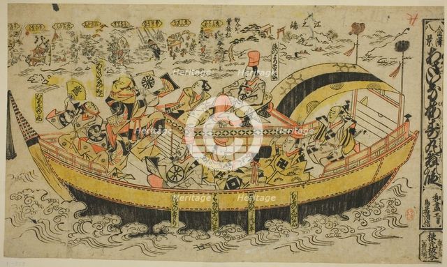 Eight Scenes of Kanazawa (Kanazawa hakkei): The Dance of Asahina and Umejumaru..., c. 1707. Creator: Torii Kiyonobu I.