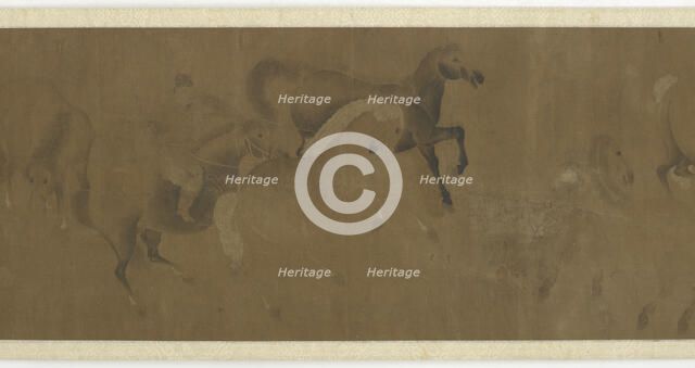 Eight Steeds and a Groom, Ming or Qing dynasty, 17th century. Creator: Unknown.