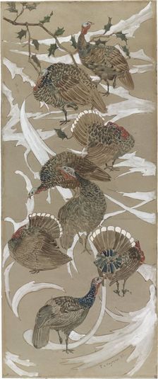 Eight turkeys, 1892. Creator: Theo van Hoytema
