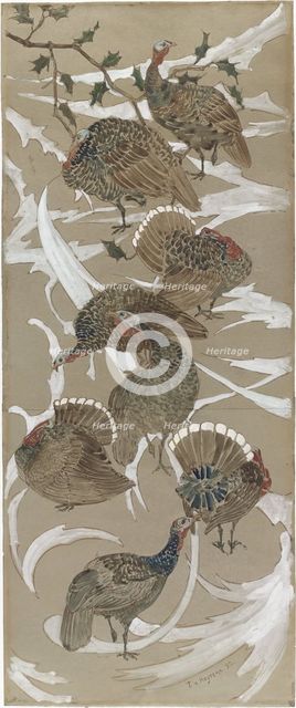 Eight turkeys, 1892. Creator: Theo van Hoytema.