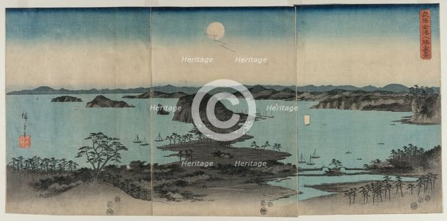 Eight Views of Kanazawa at Night, 1857. Creator: Utagawa Hiroshige (Japanese, 1797-1858).