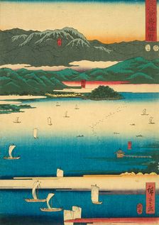 Eight Views of Omi: Miidera, Ishiyama, Seta (image 3 of 3), 1856. Creator: Ando Hiroshige
