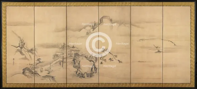 Eight Views of the Xiao and Xiang Rivers, 1700s. Creator: Watanabe Shik? (Japanese, 1683-1755).