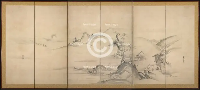 Eight Views of the Xiao and Xiang Rivers, 1700s. Creator: Watanabe Shik? (Japanese, 1683-1755).