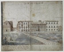 Eighteen Views of Rome: The Collegio di Propaganda Fide (recto), 1665. Creator: Lievin Cruyl (Flemish, c. 1640-c. 1720)