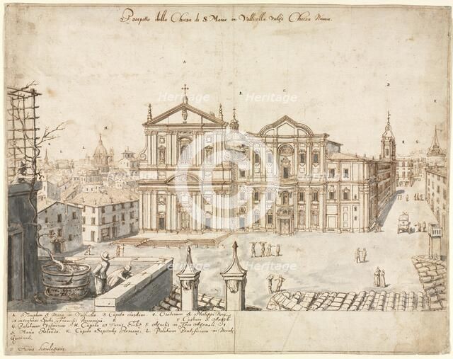 Eighteen Views of Rome: The Church of Santa Maria in Vallicella, 1665. Creator: Lievin Cruyl (Flemish, c. 1640-c. 1720).