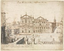 Eighteen Views of Rome: The Church of Santa Maria in Vallicella, 1665. Creator: Lievin Cruyl (Flemish, c. 1640-c. 1720)
