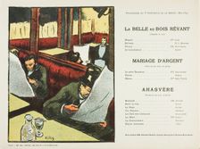 Eighth Performance: La Belle au bois rêvant, Mariage d'argent, Ahasvère, for Le Théatre..., 1892–93. Creator: Henri-Gabriel Ibels