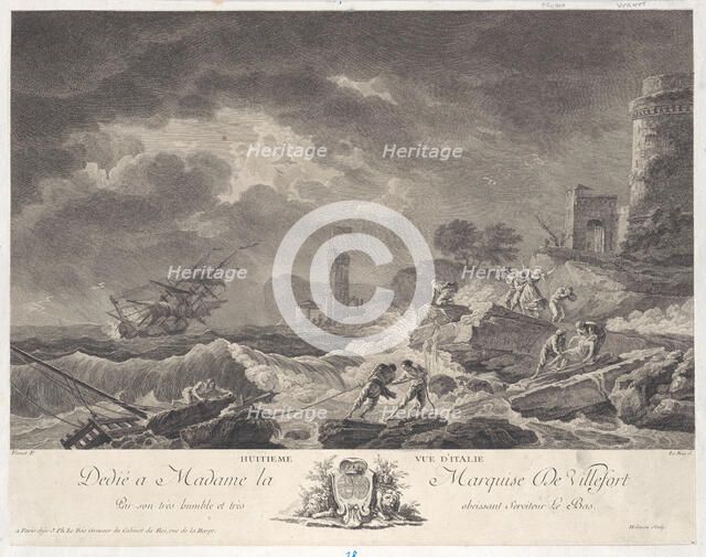 Eighth View of Italy, ca. 1770. Creator: Isidore-Stanislas Helman.