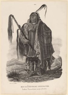 Ein Monitari Indianer, 1839. Creator: Karl Bodmer