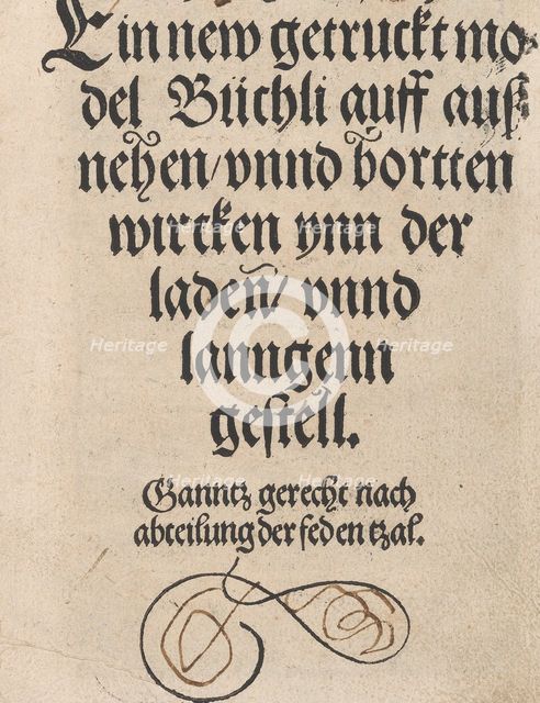 Ein new getruckt model Büchli...Title page, 1529. Creator: Johann Schönsperger the Younger.