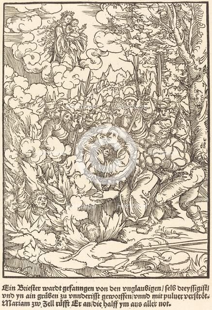 Ein Briester wardt gefanngen ..., c. 1503. Creator: Master of the Legend Scenes.