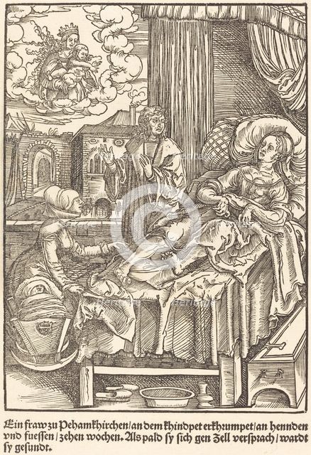Ein fraw zu Peham Kirchen ..., c. 1503. Creator: Master of the Legend Scenes.