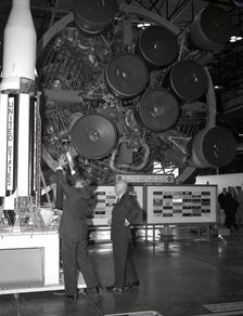 Eisenhower visits the George C. Marshall Space Flight Center, Alabama, USA. Creator: NASA