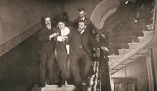 Ejection of a woman questioner from City Temple, London, 12 November 1908. Creator: Unknown