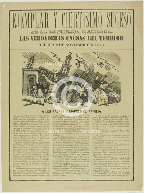 Ejemplar y ciertisimo suceso en la Republica Mexicana (Exemplary and Truest Success..., 1894. Creator: José Guadalupe Posada.