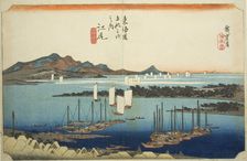 Ejiri: Distant View of Miho (Ejiri, Miho enbo), from the series "Fifty-three Station..., c. 1833/34. Creator: Ando Hiroshige