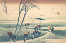 Ejiri in Suruga Province (Sunshu Ejiri), from the series Thirty-six Views of Mount ..., ca. 1830-32. Creator: Hokusai