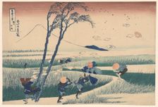 Ejiri in Suruga Province (Sunshu Ejiri), from "Thirty-six Views of Mount Fuji..., c1830/33. Creator: Hokusai