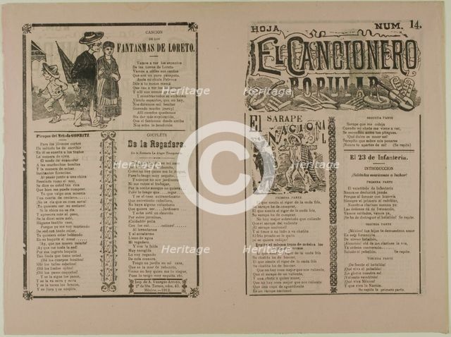 El cnacionero popular, num. 14 (The Popular Songbook, no. 14), n.d. Creator: José Guadalupe Posada.