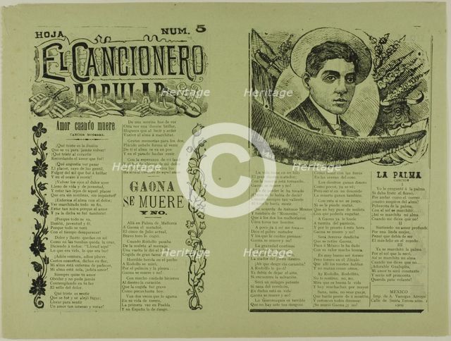 El cancionero popular, num. 5 (The Popular Songbook, No. 5), n.d. Creator: José Guadalupe Posada.