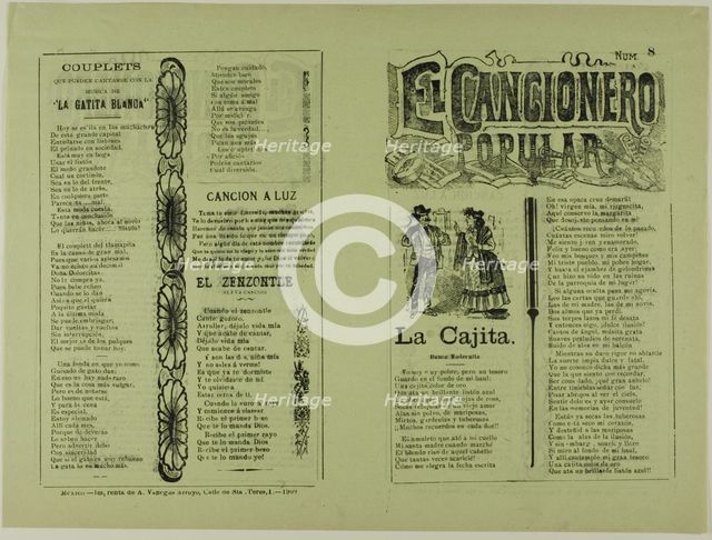 El cancionero popular, num. 8 (The Popular Songbook, No. 8), n.d. Creator: José Guadalupe Posada.
