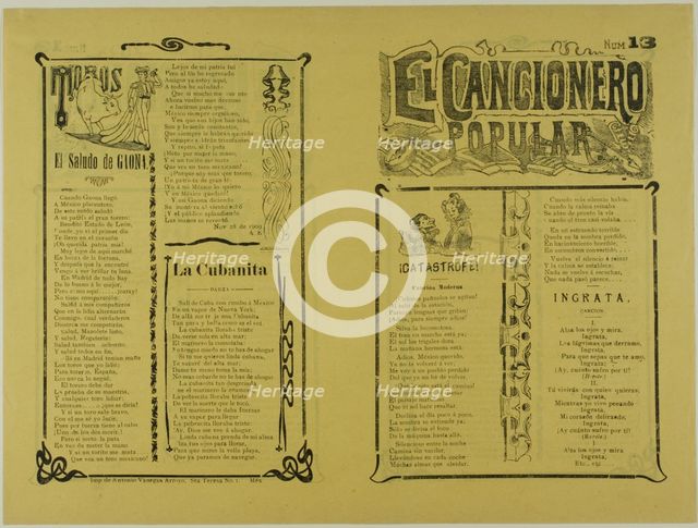 El cancionero popular, num. 13 (The Popular Songbook, no. 13), n.d. Creator: Unknown.