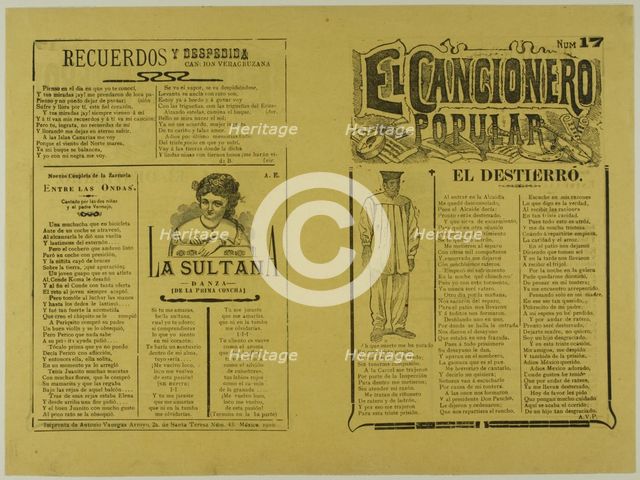 El cancionero popular, num. 17 (The Popular Songbook, No. 17), n.d. Creator: José Guadalupe Posada.
