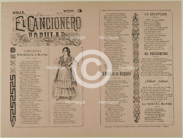 El cancionero popular, num. 3 (The Popular Songbook,  No. 3), n.d. Creator: José Guadalupe Posada.