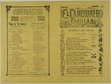 El cancionero popular, hoja num. 12 (The Popular Songbook, Sheet No. 12), n.d. Creator: Unknown