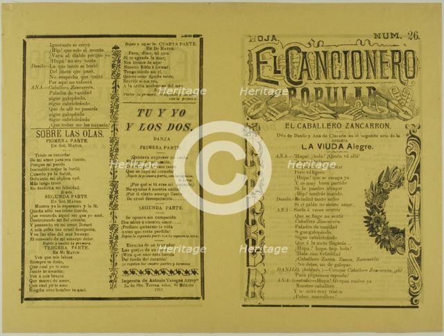 El cancionero popular, hoja num. 26 (The Popular Songbook, Sheet No. 26), n.d. Creator: Unknown.