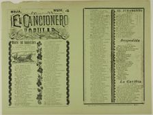 El cancionero popular, hoja num. 4 (The Popular Songbook, Sheet No. 4), n.d. Creator: Manuel Manilla