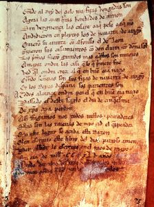El Cantar del Mio Cid (The Song of the Cid). Manuscript. Fol. Per Abbat, 1307