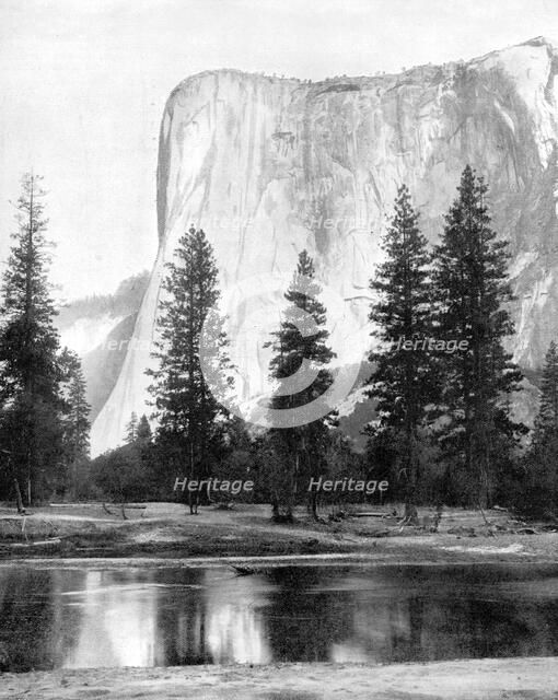 El Capitan, Yosemite Valley, California, USA, 1893.Artist: John L Stoddard
