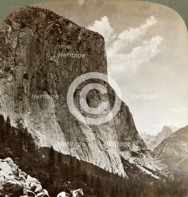 El Capitan and Half Dome, Yosemite Valley, California, USA, 1902. Artist: Underwood & Underwood