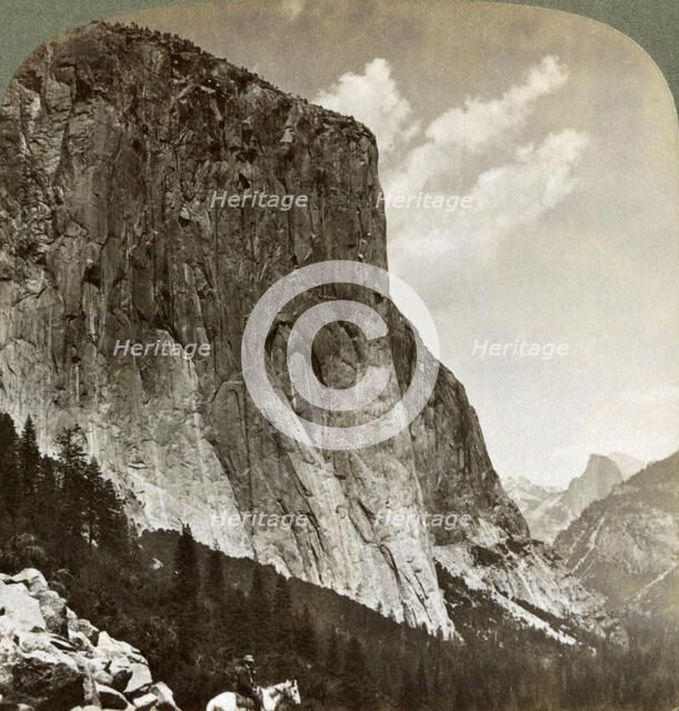 El Capitan and Half Dome, Yosemite Valley, California, USA, 1902. Artist: Underwood & Underwood