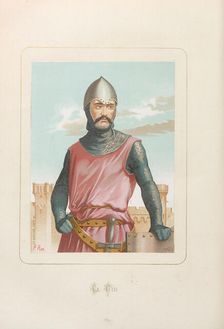 El Cid (Rodrigo Díaz de Vivar). From: Hombres y mujeres ce?lebres de todos los tiempos..., 1875-1877 Creator: Anonymous