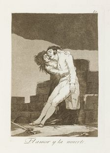 El amor y la muerte.; Los Caprichos, pl.10, 1799. Creator: Francisco Goya