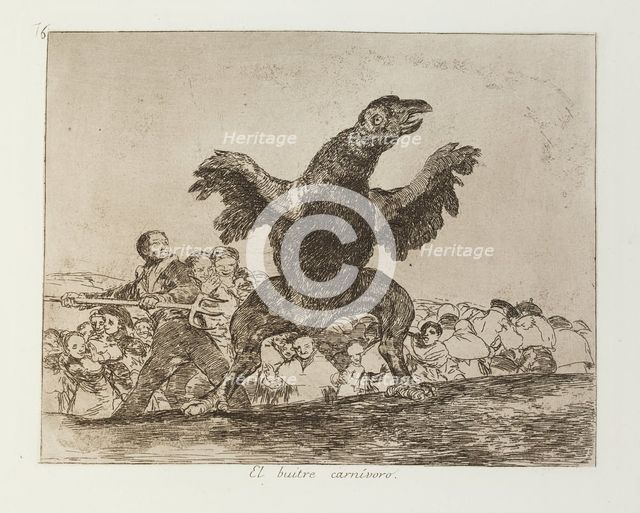 El buitre carnívoro.; Los Desastres de la Guerra, Madrid 1863. Creator: Francisco Goya.