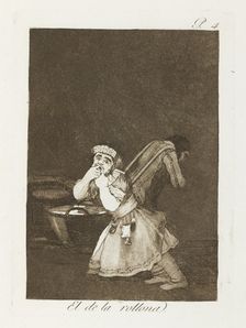 El de la rollona.; Los Caprichos, pl.4, 1799. Creator: Francisco Goya