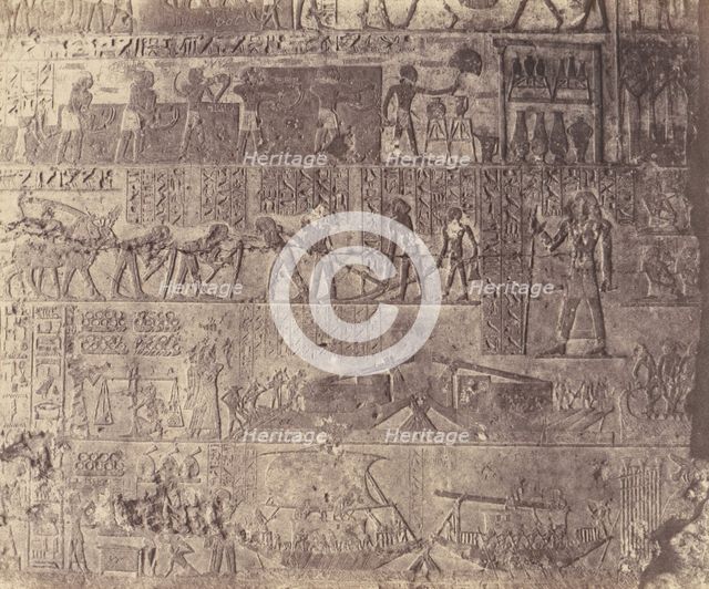 El-Kab (éléthya), Architecture Hypogéenne - Tombeau de Phapé - Sculptu..., 1851-52, printed 1853-54. Creator: Félix Teynard.