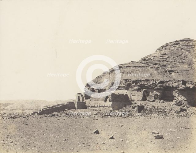 El-Kab (éléthya), Vue Générale de l'Hémi-Spéos, 1851-52, printed 1853-54. Creator: Félix Teynard.