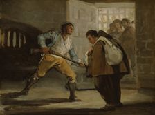 El Maragato Threatens Friar Pedro de Zaldivia with His Gun, c. 1806. Creator: Francisco Goya