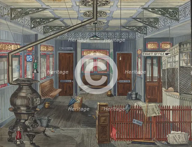 El Station Interior, 1935/1942. Creator: Perkins Harnly.