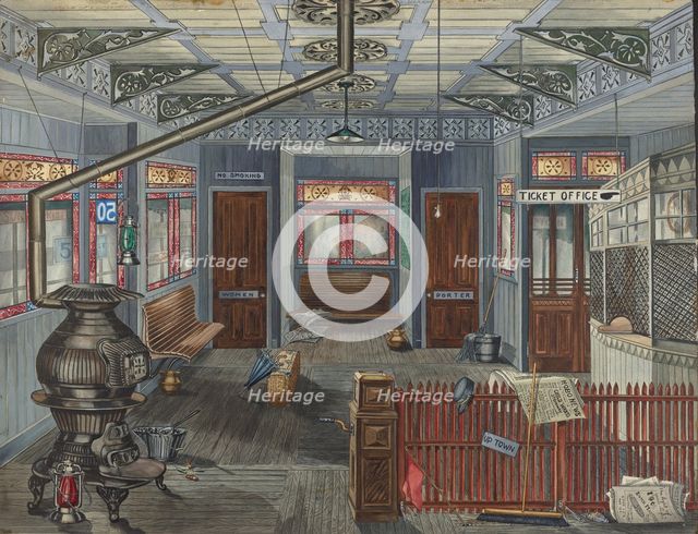 El Station Interior, 1935/1942. Creator: Perkins Harnly.