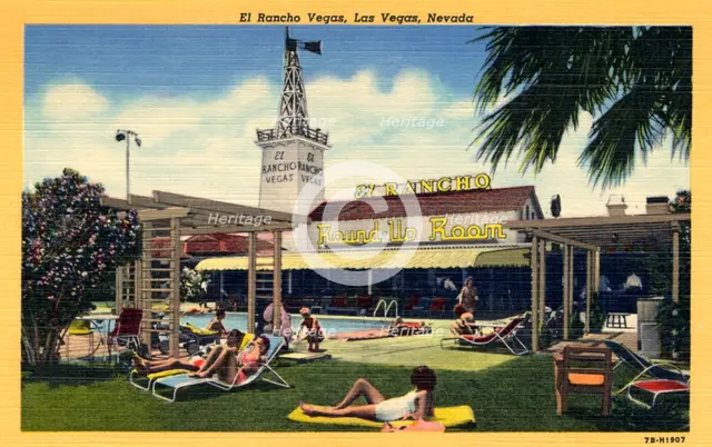 'El Rancho Vegas, Las Vegas, Nevada', postcard, 1947. Artist: Unknown
