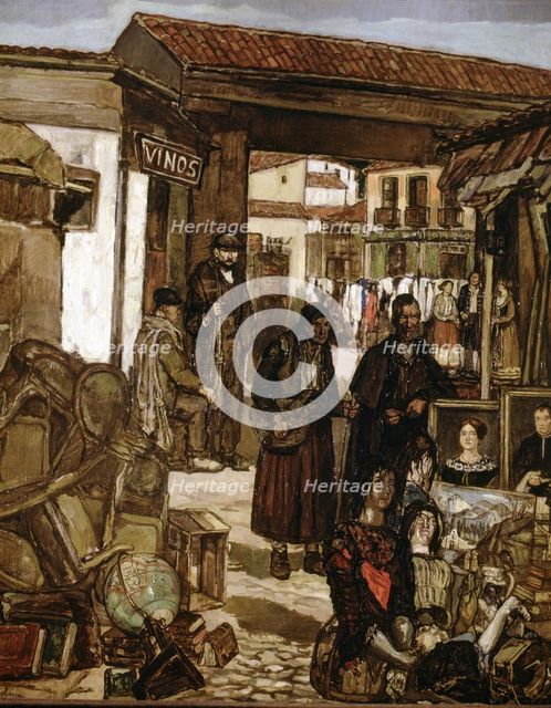 'El Rastro, Madrid', 1922.  Creator: José Gutiérrez Solana.