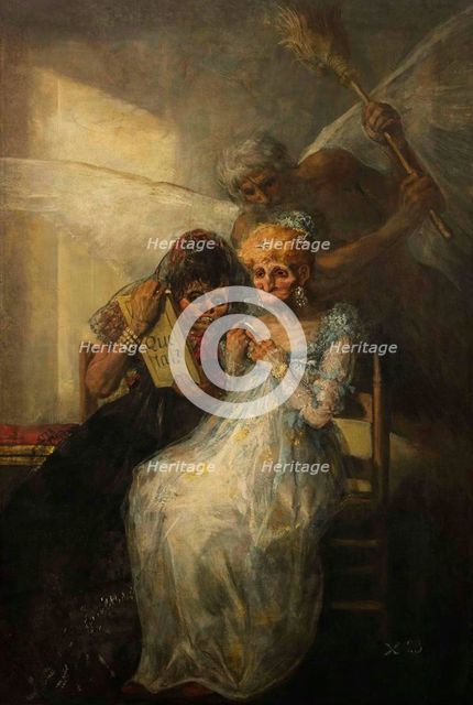 El Tiempo (Time and the old woman), c. 1810. Creator: Goya, Francisco, de (1746-1828).