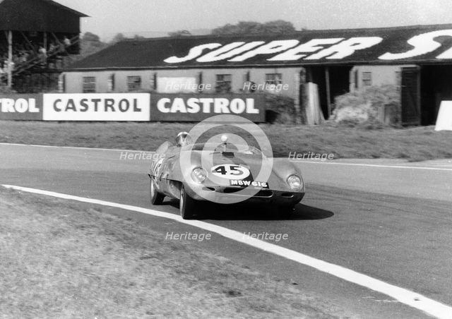 Elva Climax, I.Burgess at Goodwood 1958. Creator: Unknown.