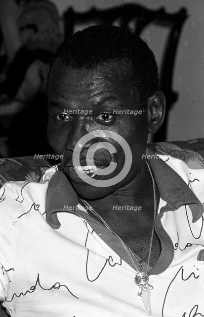 Elvin Jones, London, 1977. Artist: Brian O'Connor.